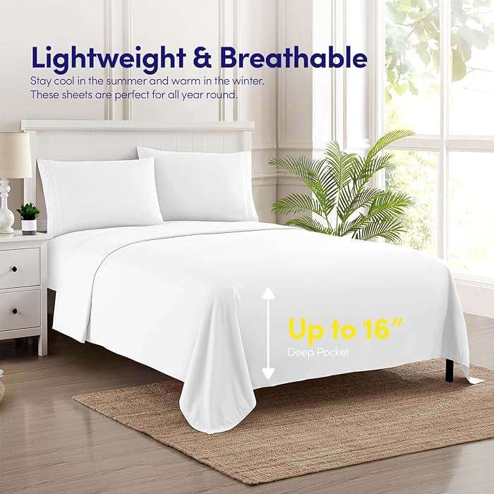 1500 Supreme Collection Queen Sheet Sets White - Luxury Hotel Bed Sheets and Pillowcase Set for Queen Mattress - Extra Soft, Elastic Corner Straps, Deep Pocket Sheets, Queen White - Image 8