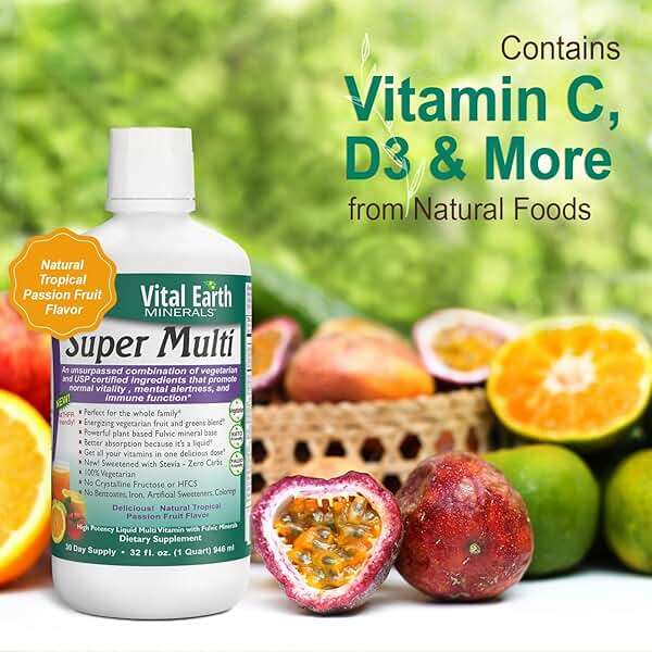 Vital Earth Minerals Super Multi – Liquid Multivitamins for Women, Men & Kids, Liquid Vitamins with Fulvic Acid for Better Absorption, MTHFR Support, 32 Oz + 1 Oz Cup - Image 5