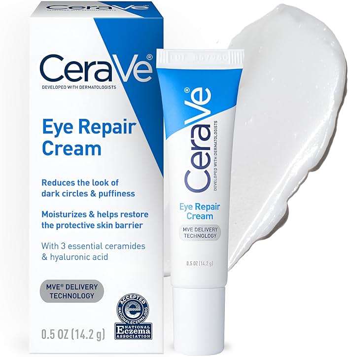 CeraVe Eye Repair Cream, Under Eye Cream For Puffiness And Bags Under Eyes, Hyaluronic Acid + Niacinamide + Marine Botanical Complex, Oil Free & Opthalmologist Tested - Image 1