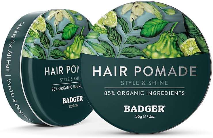 Badger Hair Pomade for Men, Organic, Easy to Use, Subtle Masculine Scent, Medium Hold Hair Pomade with Medium Shine Finish, Nourishes Hair & Scalp 2 oz Tin - Image 8