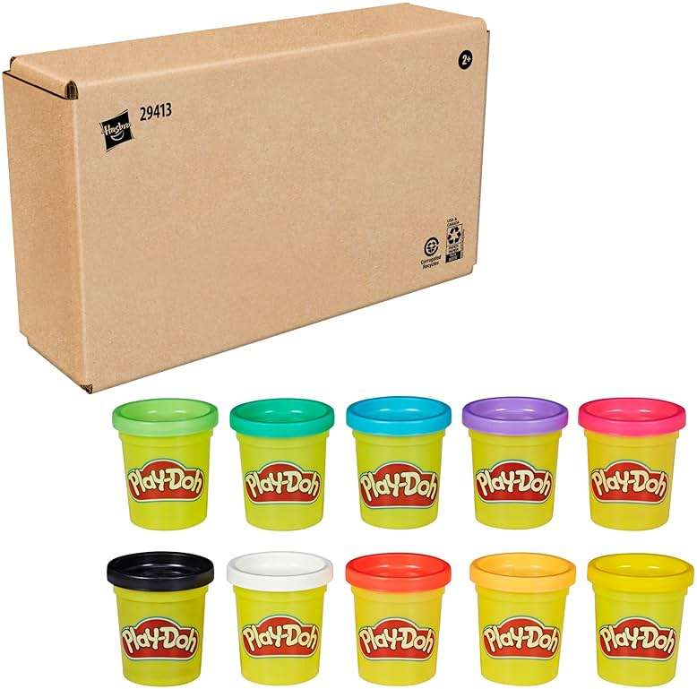 Play Doh Modeling Compound 10-Pack Case of Assorted Colors, Non-Toxic 2 oz. Cans, Back to School Gifts, Prizes, & Party Favors, Preschool Toys for Kids, Ages 2+ (Amazon Exclusive) - Image 10