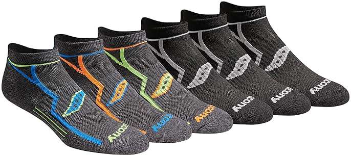 Saucony mens Rundry Bolt Performance No-show Socks, Available in M-xxl (6, 12, 18 Pairs) - Image 1