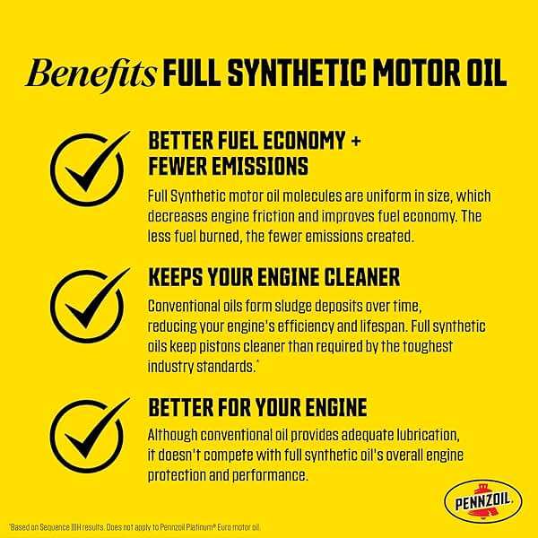 Pennzoil Ultra Platinum Full Synthetic 0W-40 Motor Oil, 1 Quart (6 Pack) - Image 7