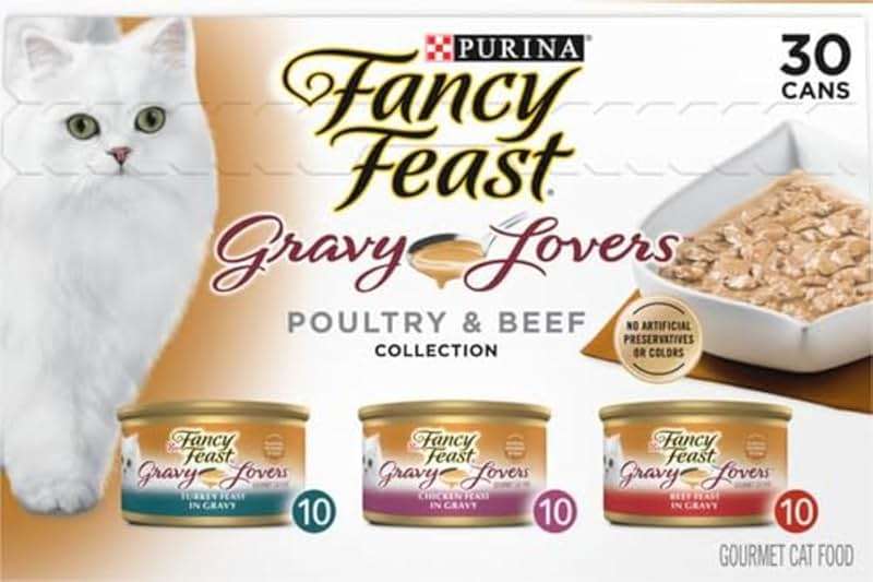 Purina Fancy Feast Gravy Lovers Poultry and Beef Grilled Gourmet Wet Cat Food Variety Pack - (Pack of 30) 3 oz. Cans - Image 16