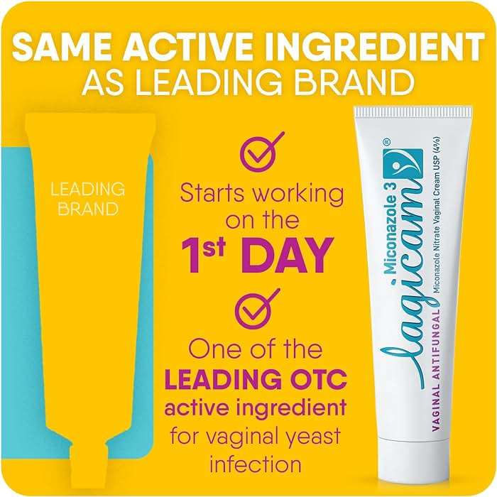 Lagicam 3 Day Vaginal Yeast Infection Treatment for Women, Start working on the 1st Day, Miconazole Nitrate, Antifungal Cream relieves Itching and Irritation, 3 Disposable Applicators & Cream (1 Pack) - Image 3