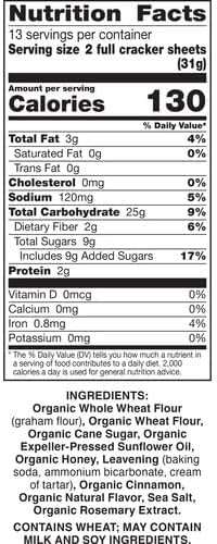 Annie's Organic Graham Crackers, Cinnamon, Made With Whole Grain, 14.4 oz - Image 8