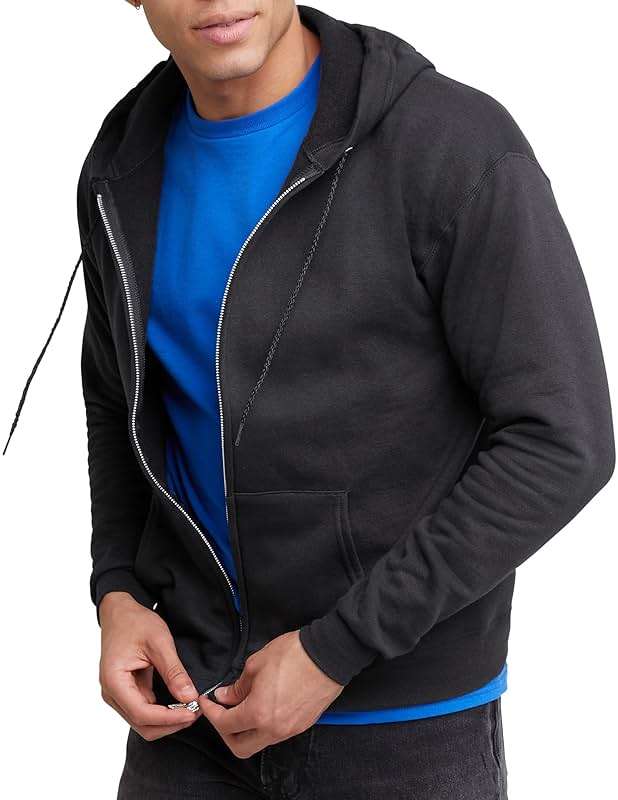 Hanes mens Zip-up Hoodie, Ecosmart Fleece Full-zip Hoodie for Men, Hooded Sweatshirt - Image 1