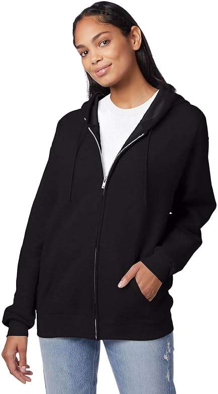 Hanes mens Zip-up Hoodie, Ecosmart Fleece Full-zip Hoodie for Men, Hooded Sweatshirt - Image 3