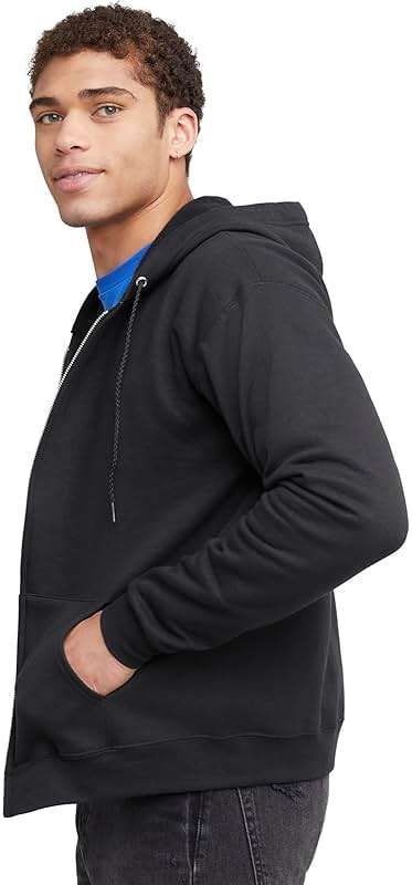 Hanes mens Zip-up Hoodie, Ecosmart Fleece Full-zip Hoodie for Men, Hooded Sweatshirt - Image 4