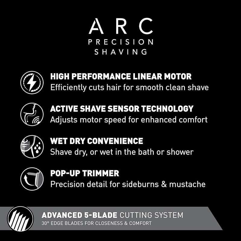 Panasonic ARC5 Electric Razor for Men with Pop-Up Trimmer, Wet/Dry 5-Blade Electric Shaver with Intelligent Shave Sensor and Multi-Flex Pivoting Head, ES-LV65-S (Silver) - Image 2