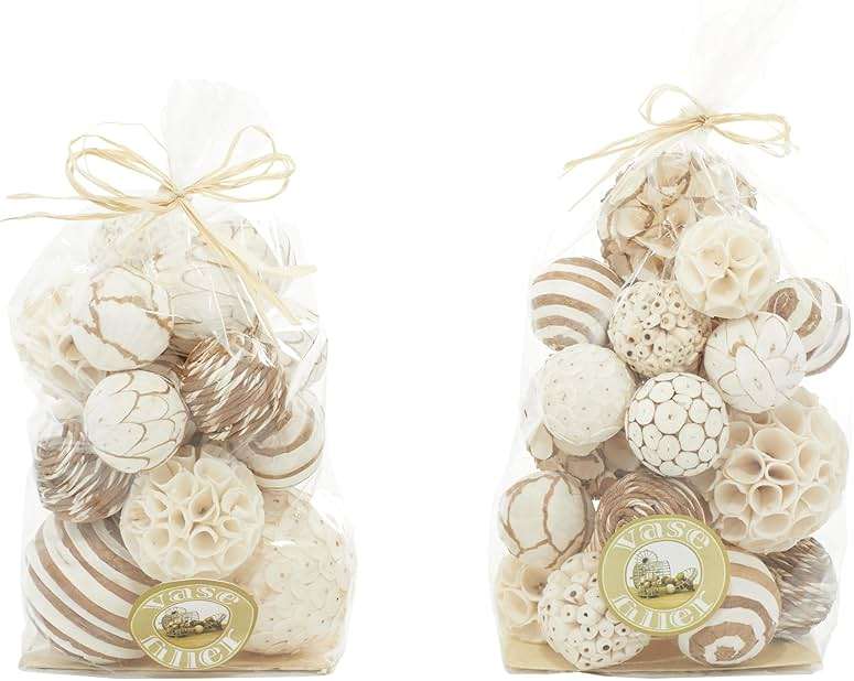 Deco 79 Dried Plant Handmade Decorative Orbs & Vase Filler Decorative Containers with Varying Designs, set of 2 Decorative Keepsake Boxes 8" x 8" x 15", Brown - Image 5