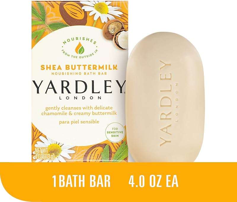 Yardley London Shea Buttermilk Sensitive Skin Naturally Moisturizing Bath Bar, 4.25 ounce - Image 4