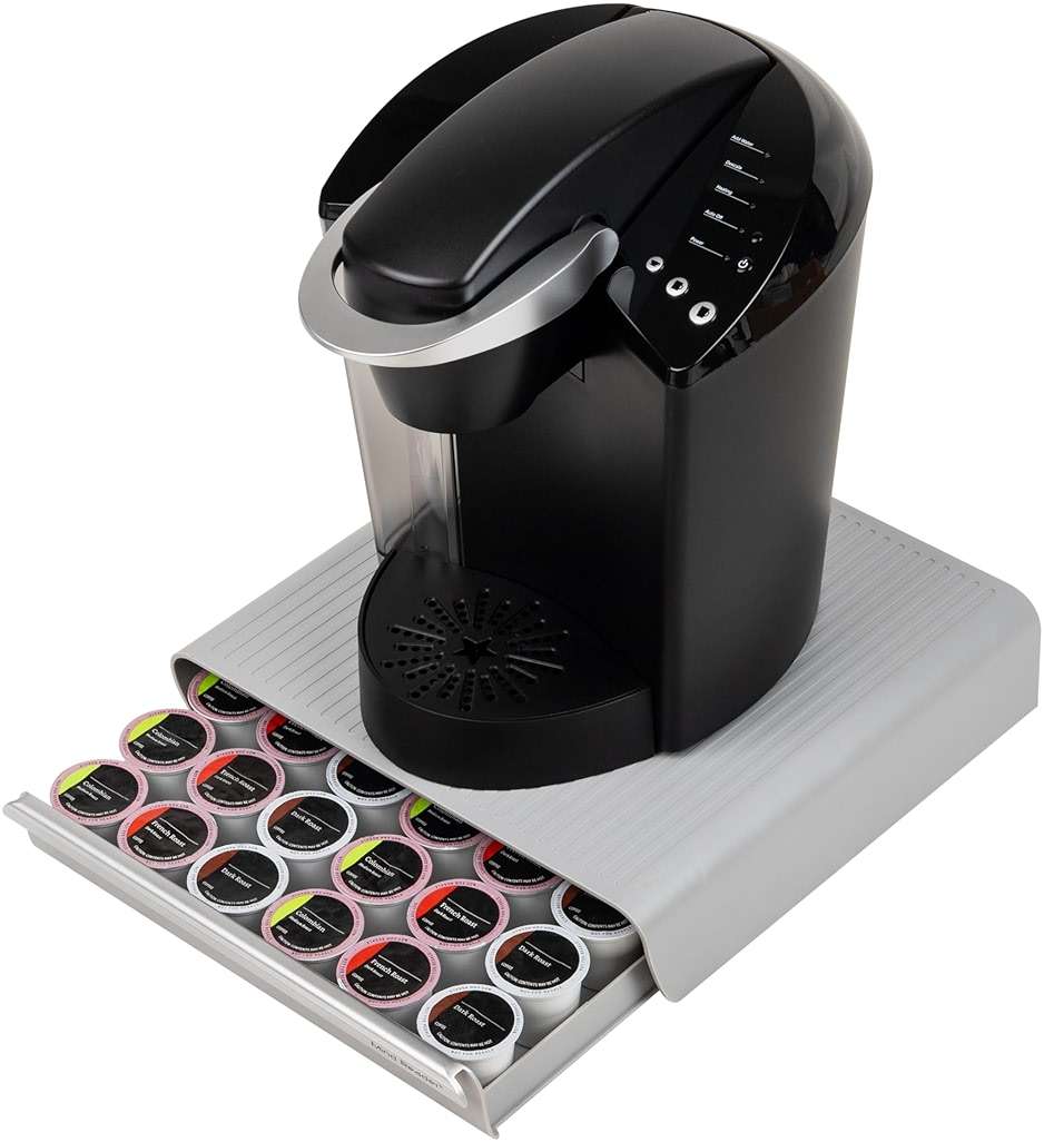 Mind Reader Single Serve Coffee Pod Drawer, 36 Pod Capacity, Countertop Organizer, 13.25"L x 12.75"W x 2.75"H, Gray - Image 5