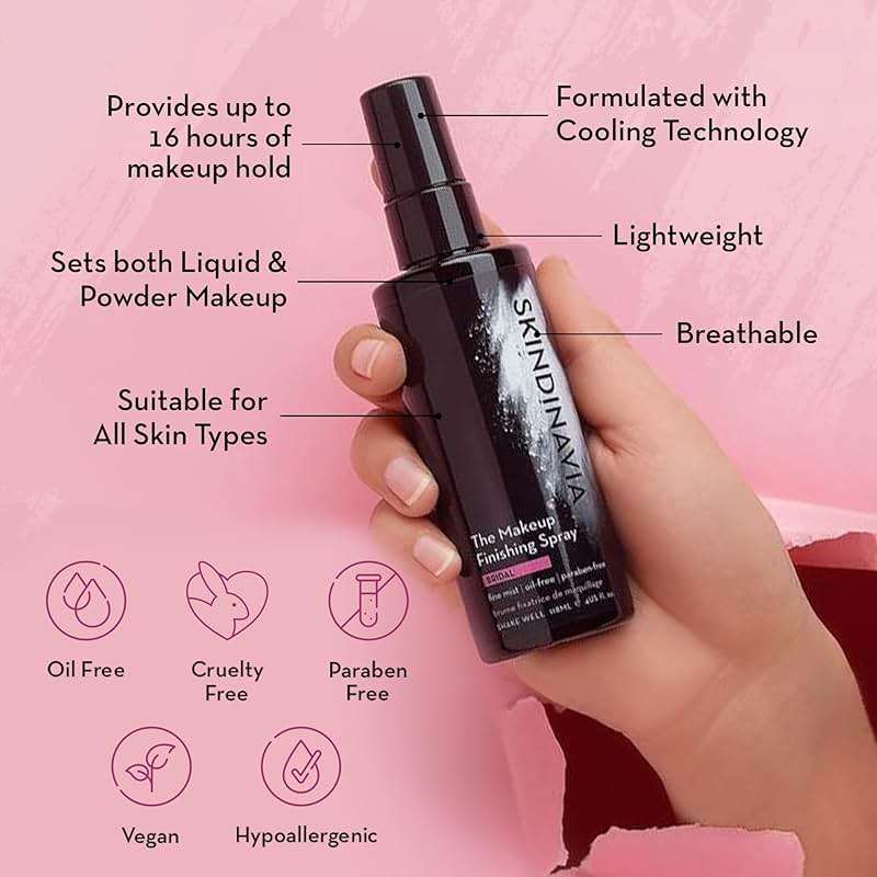 Skindinavia The Makeup Finishing Spray, Oil Control Makeup Setting Spray, All-Day Wear, Long-Lasting Up to 16+ Hours, Heat-Resistant & Waterproof, Fine Mist, 8.0 Oz - Image 2