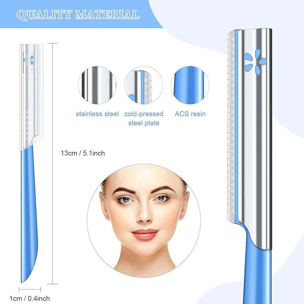 Women Facial Razor for Hair Removal - Dermaplaning Tool Peach Fuzz Trimmer, Fine Hair Remover Eyebrow Razors and Dermaplane Face Shavers Women's Exfoliating for Sensitive Skin Essential Travel - Image 4