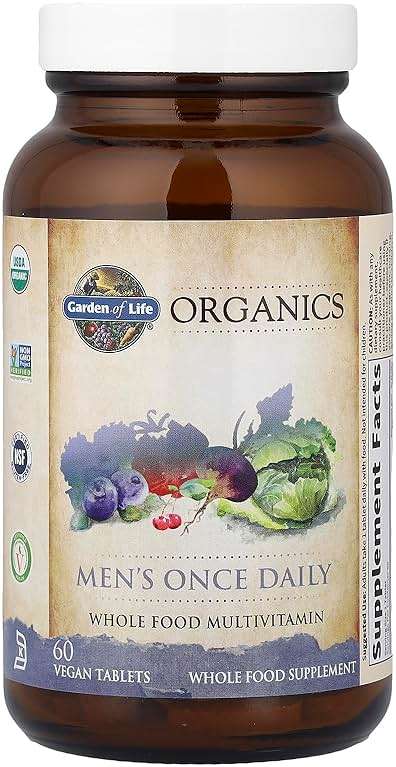 Garden of Life Once Daily Whole Food Multivitamin for Men, Organic Mens Vitamins & Minerals, Vitamin C, Zinc, Vegan, for Health & Well-Being, 60 Tablets - Image 4