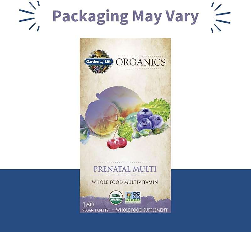 Garden of Life Organics Prenatal Multivitamin with Folate, B6, B12, D3 & Iron – Prenatal Vitamins for Women with Energy Metabolism Support for Healthy Fetal Development, Non-GMO, Vegan, 60 Servings - Image 2