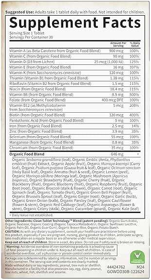 Garden of Life Organics Multivitamin for Women - Women's Once Daily Multi - Whole Food Multi with Iron, Biotin, Vegan Organic Womens Multivitamin for Health, Energy Hair Skin and Nails, 30 Tablets - Image 11