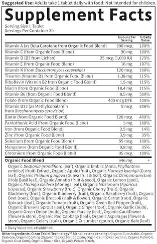 Garden of Life Organics Multivitamin for Women - Women's Once Daily Multi - Whole Food Multi with Iron, Biotin, Vegan Organic Womens Multivitamin for Health, Energy Hair Skin and Nails, 30 Tablets - Image 6