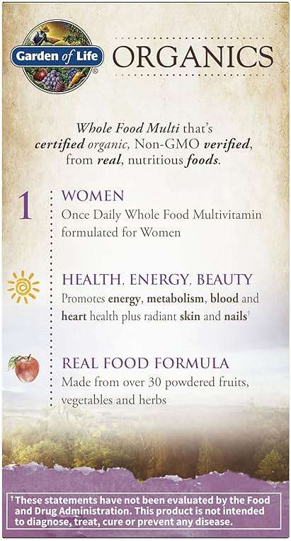 Garden of Life Organics Multivitamin for Women - Women's Once Daily Multi - Whole Food Multi with Iron, Biotin, Vegan Organic Womens Multivitamin for Health, Energy Hair Skin and Nails, 30 Tablets - Image 9
