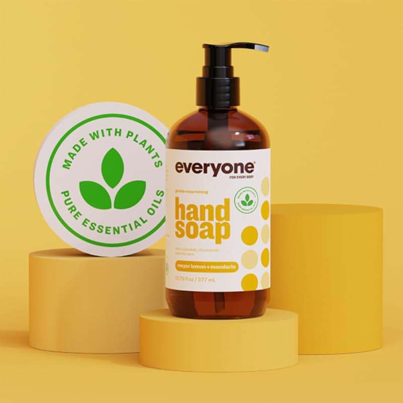 Everyone Liquid Hand Soap, 12.75 Ounce (Pack of 3), Meyer Lemon and Mandarin, Plant-Based Cleanser with Pure Essential Oils - Image 3