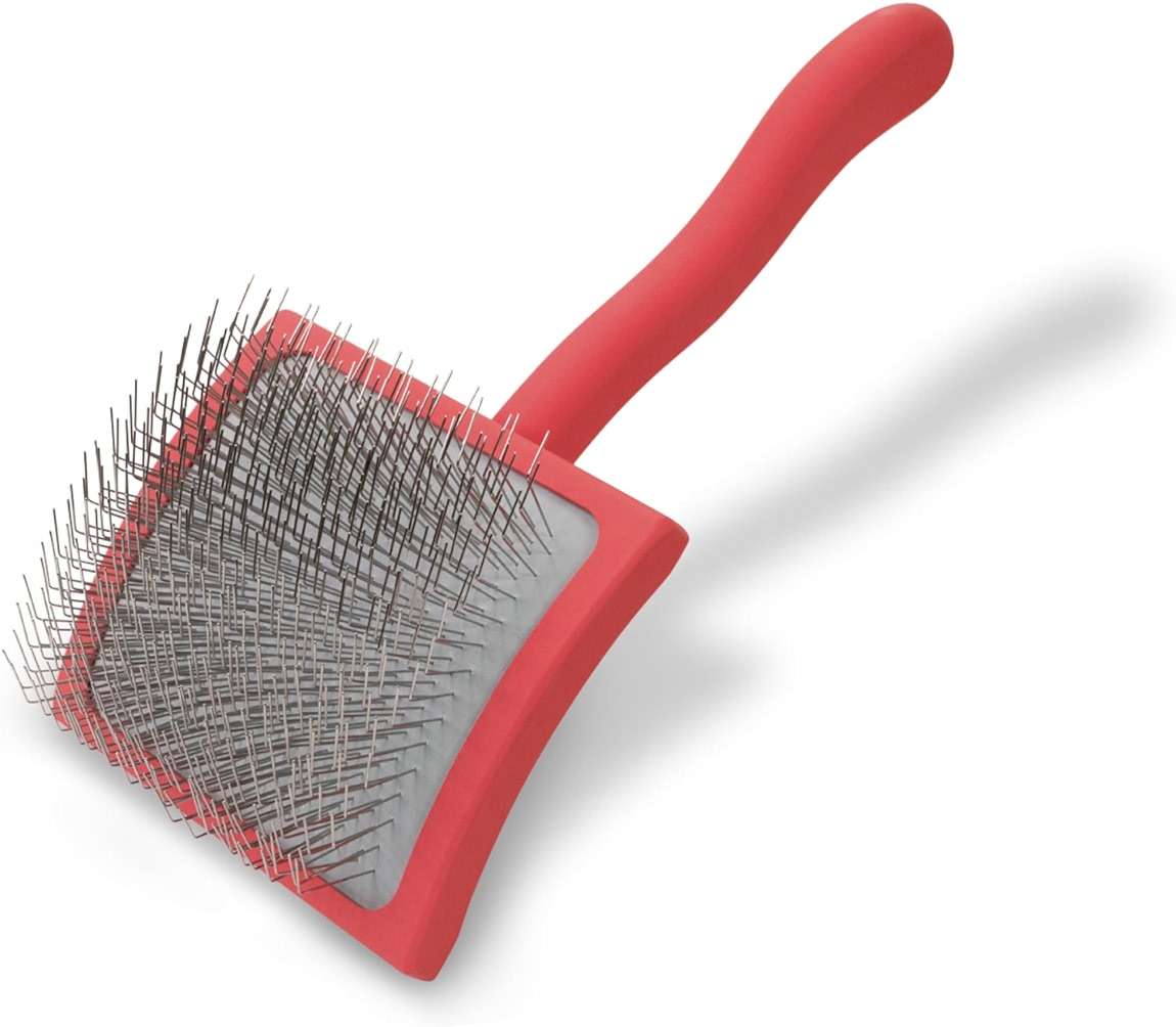 Chris Christensen Big G Dog Slicker Brush for Dogs (Goldendoodles, Labradoodles, Poodles), Groom Like a Professional, Fluff Detangle Style, Saves Time Energy, Coral, Large - Image 1