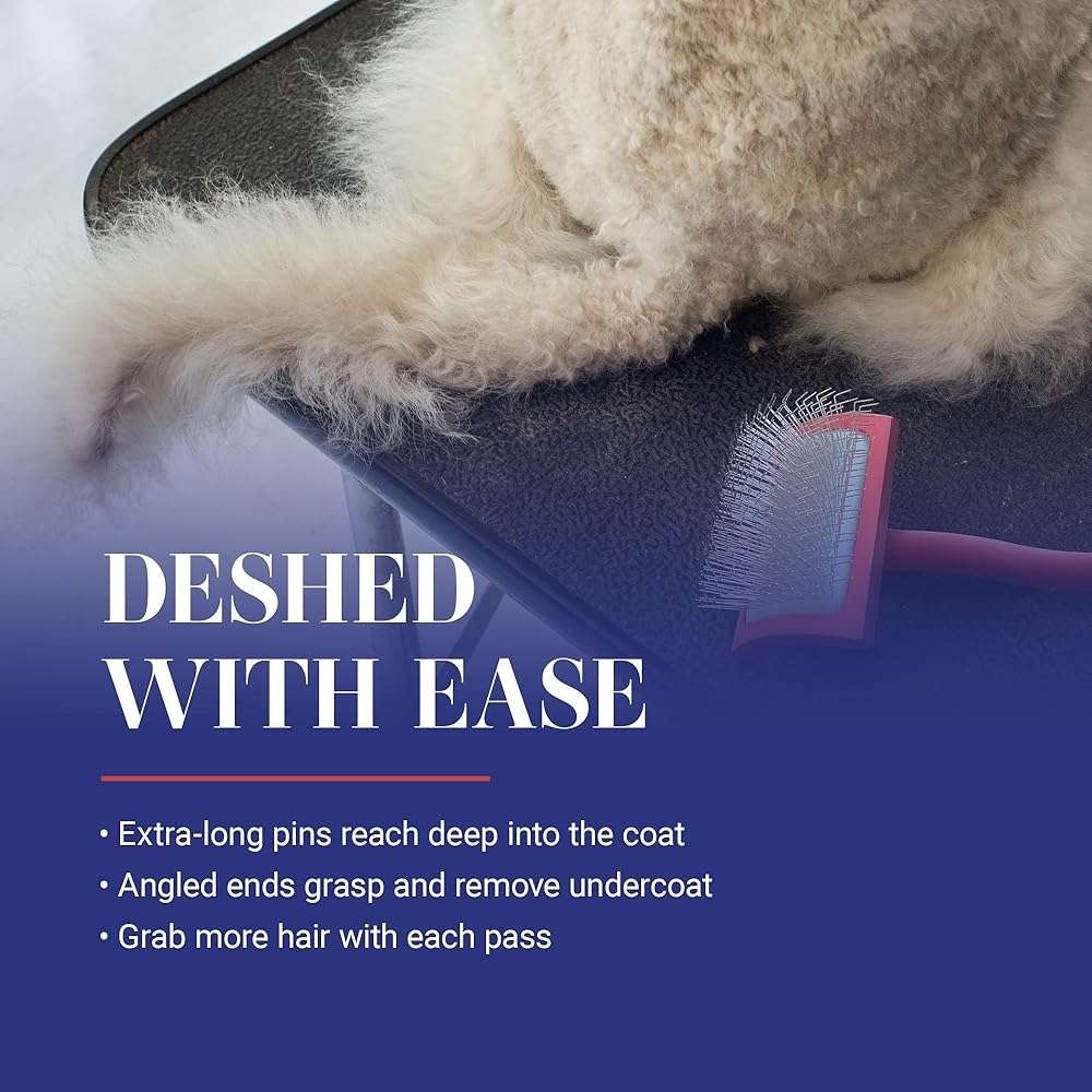 Chris Christensen Big G Dog Slicker Brush for Dogs (Goldendoodles, Labradoodles, Poodles), Groom Like a Professional, Fluff Detangle Style, Saves Time Energy, Coral, Large - Image 5