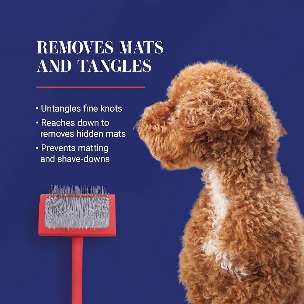 Chris Christensen Big G Dog Slicker Brush for Dogs (Goldendoodles, Labradoodles, Poodles), Groom Like a Professional, Fluff Detangle Style, Saves Time Energy, Coral, Large - Image 6