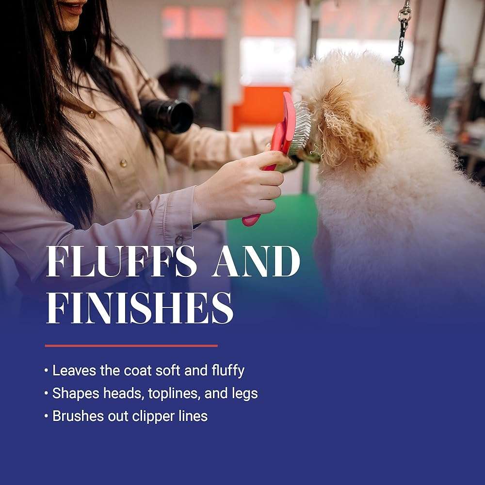 Chris Christensen Big G Dog Slicker Brush for Dogs (Goldendoodles, Labradoodles, Poodles), Groom Like a Professional, Fluff Detangle Style, Saves Time Energy, Coral, Large - Image 7