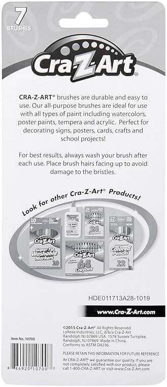 Cra-Z-Art Artist Brushes, Assorted Sizes Blist Carded, 7 Count - Image 5