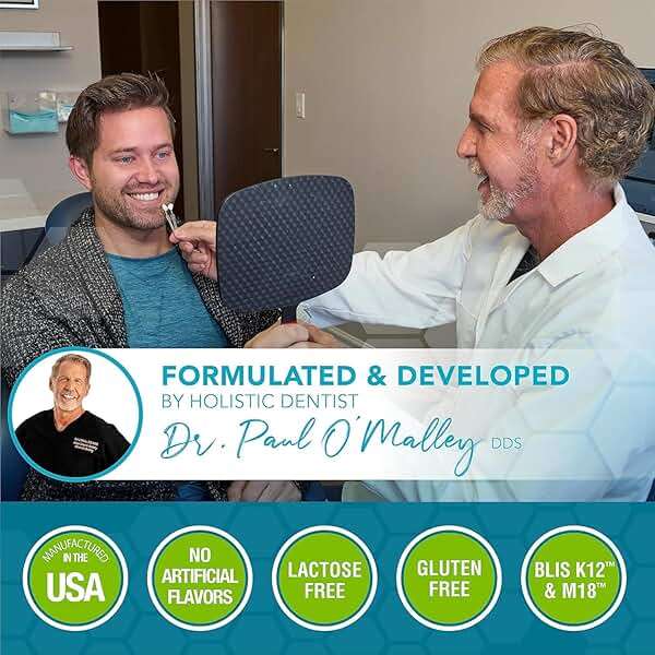 Oral Probiotics for Mouth Bad Breath Treatment for Adults; Dentist Formulated Dental Probiotics for Teeth and Gums Health & Chronic Halitosis with BLIS K12 M18, 60 Chewable Oral Health Tablets Mint - Image 6