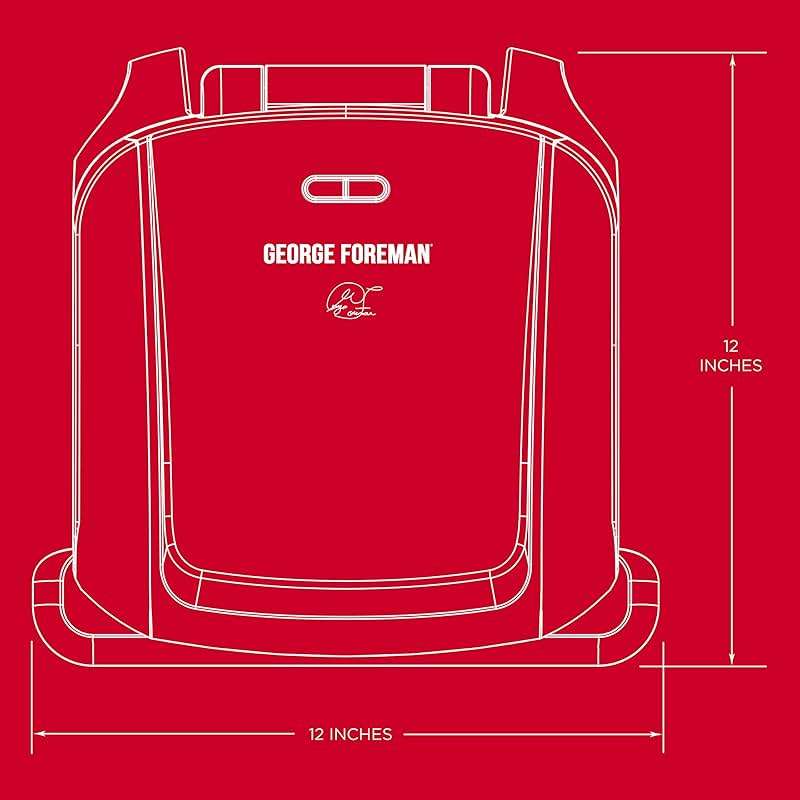 George Foreman 4-Serving Removable Plate Electric Grill and Panini Press, George Tough Non-Stick Coating, Drip Tray Catches Grease, Black - Image 3