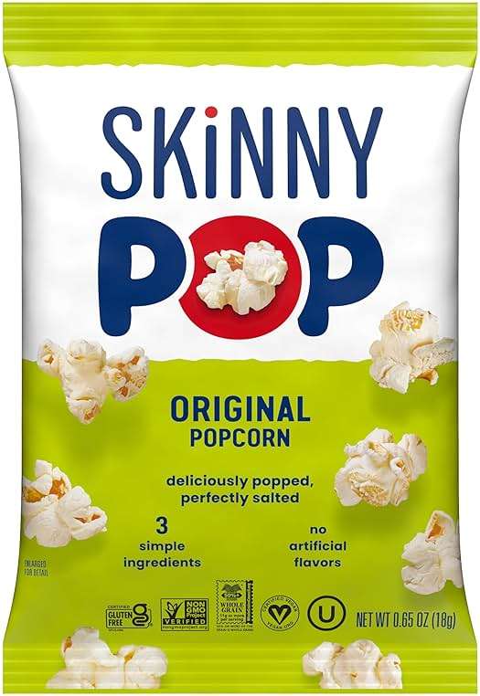 SkinnyPop Popcorn, Original, Whole Grain, Dairy-Free Snack, 0.65oz Bags (30ct) - Image 7