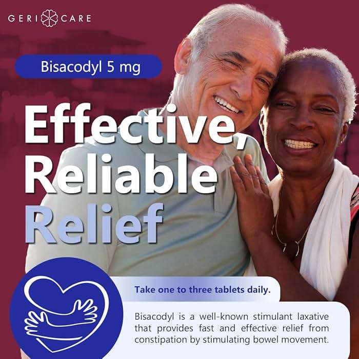 GeriCare Bisacodyl 5 mg Laxative Coated Tablet | Generic for Dulcolax | Stimulant Laxative | Gentle Overnight Constipation Relief 100 Count (Pack of 1) - Image 5