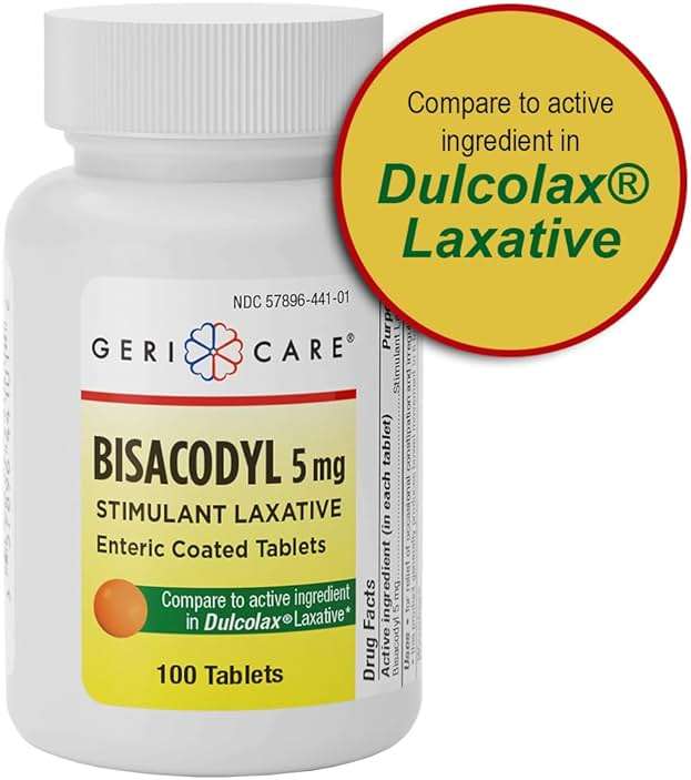 GeriCare Bisacodyl 5 mg Laxative Coated Tablet | Generic for Dulcolax | Stimulant Laxative | Gentle Overnight Constipation Relief 100 Count (Pack of 1) - Image 7