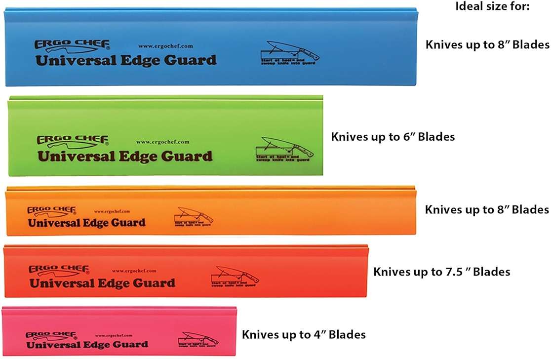 Ergo Chef 5pc Universal Knife Edge Guard Set Multicolored / Multi-sized / for Chef knife, Santoku, Bread, Utility and Paring knives - Image 2