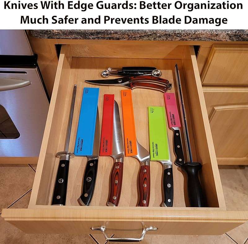 Ergo Chef 5pc Universal Knife Edge Guard Set Multicolored / Multi-sized / for Chef knife, Santoku, Bread, Utility and Paring knives - Image 5