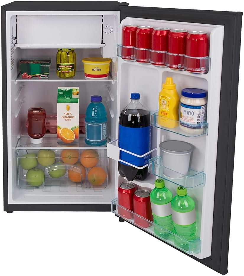 Avanti 3.3 Cu. Ft. Mini Fridge Compact Refrigerator with Adjustable Temperature, Removable Shelves, Chiller Compartment wiith Flush-Back Design, 3.3 cu.ft., Black - Image 2