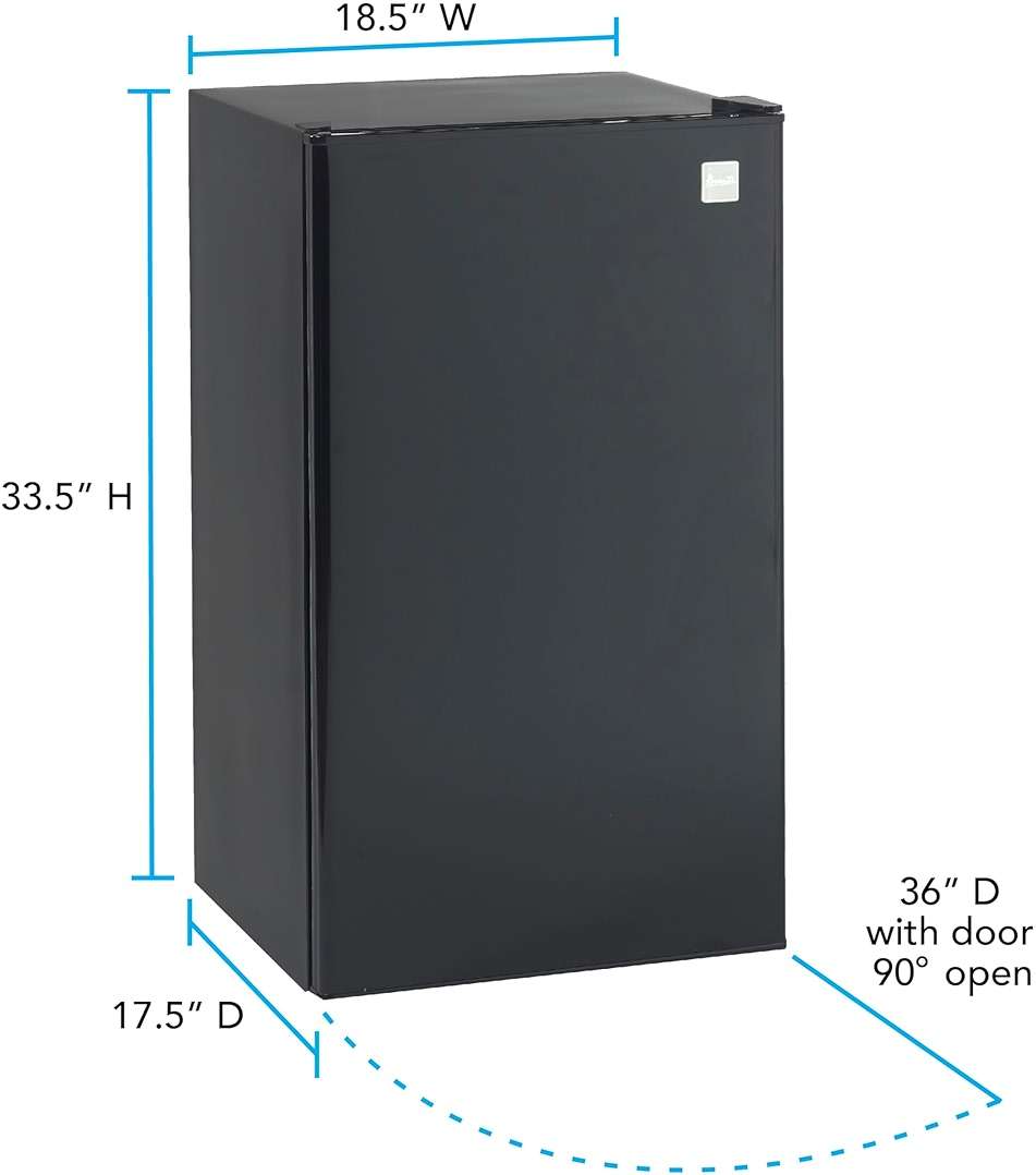 Avanti 3.3 Cu. Ft. Mini Fridge Compact Refrigerator with Adjustable Temperature, Removable Shelves, Chiller Compartment wiith Flush-Back Design, 3.3 cu.ft., Black - Image 4