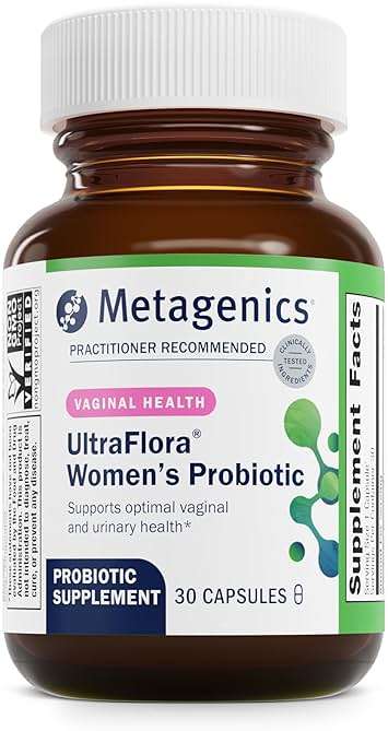 Metagenics UltraFlora Women’s Probiotic – Shelf-Stable Supplement for Vaginal Health, Yeast Balance & Urinary Comfort – with Lactobacillus GR-1 & RC-14 – Non-GMO – 30 Capsules* - Image 1