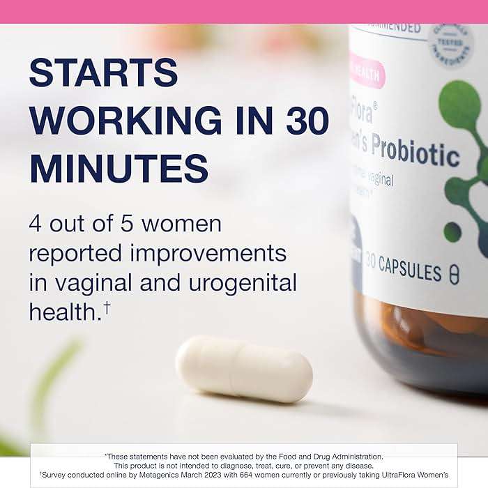 Metagenics UltraFlora Women’s Probiotic – Shelf-Stable Supplement for Vaginal Health, Yeast Balance & Urinary Comfort – with Lactobacillus GR-1 & RC-14 – Non-GMO – 30 Capsules* - Image 4