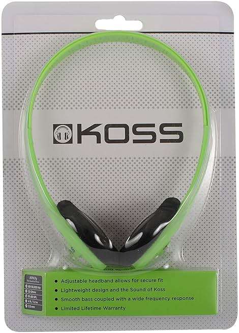Koss KPH7G Portable On-Ear Headphone with Adjustable Headband - Green, 8.7 x 6.2 x 2.0 - Image 3