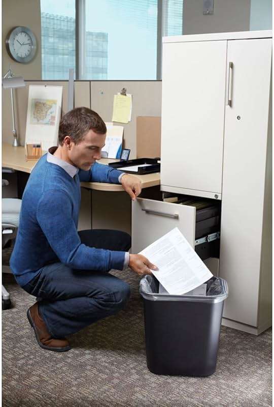 Rubbermaid Commercial Products Resin Wastebasket/Trash Can, 7-Gallon/28-Quart, Black, Plastic, for Bedroom/Bathroom/Office, Fits Under Desk/Sink/Cabinet - Image 2