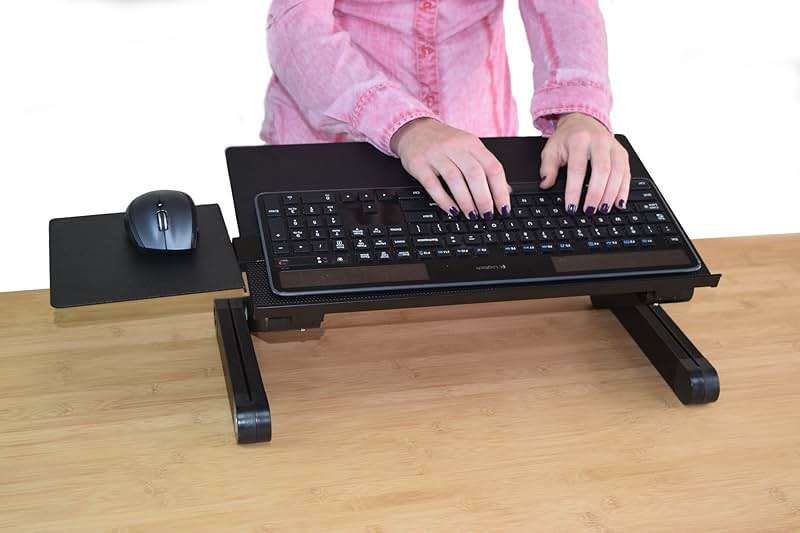 Uncaged Ergonomics WorkEZ Adjustable Computer Keyboard Stand for Desk, Keyboard & Mouse Riser, Ergonomic Portable Stand for Desktop, Computer Keypad Riser for Desk | Ergonomic Portable Stand, for Desktop, for Desk, for Desk - Image 2