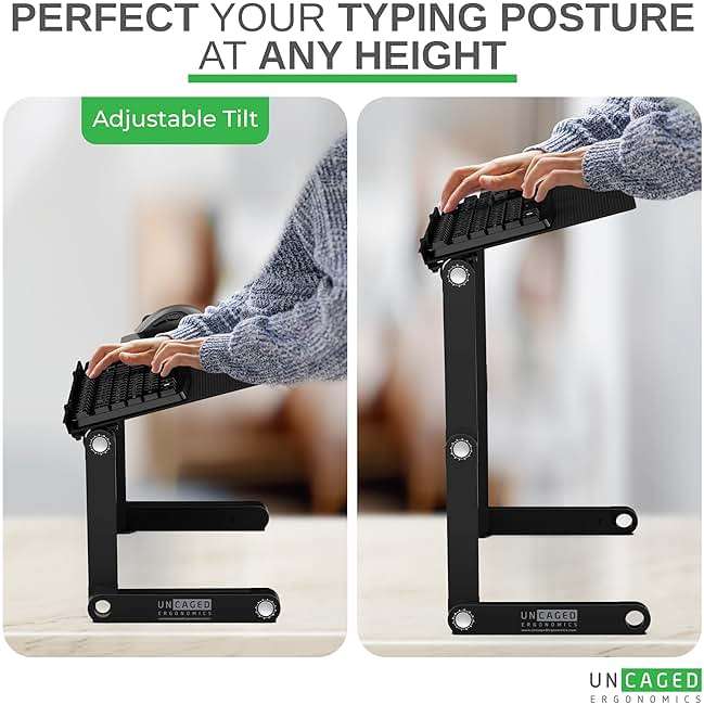 Uncaged Ergonomics WorkEZ Adjustable Computer Keyboard Stand for Desk, Keyboard & Mouse Riser, Ergonomic Portable Stand for Desktop, Computer Keypad Riser for Desk | Ergonomic Portable Stand, for Desktop, for Desk, for Desk - Image 4