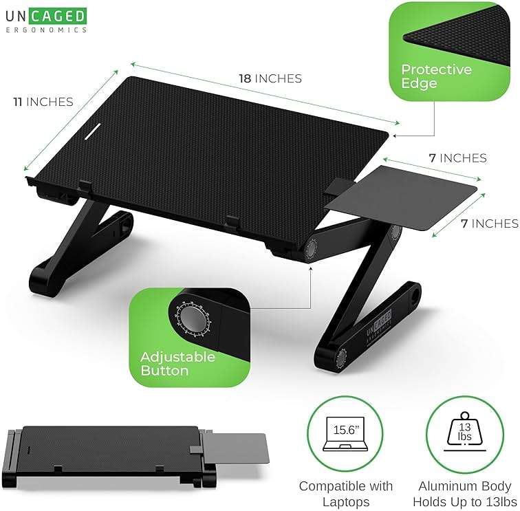 Uncaged Ergonomics WorkEZ Adjustable Computer Keyboard Stand for Desk, Keyboard & Mouse Riser, Ergonomic Portable Stand for Desktop, Computer Keypad Riser for Desk | Ergonomic Portable Stand, for Desktop, for Desk, for Desk - Image 7