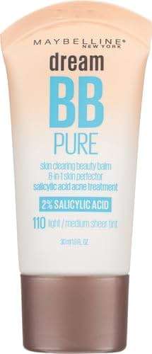 Maybelline Dream Pure Skin Clearing BB Cream, 8-in-1 Skin Perfecting Beauty Balm With 2% Salicylic Acid, Sheer Tint Coverage, Oil-Free, Light/Medium, 1 Count - Image 2