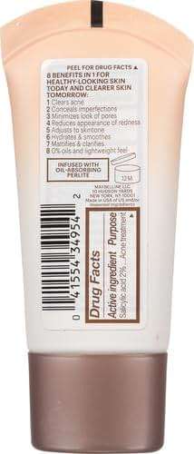 Maybelline Dream Pure Skin Clearing BB Cream, 8-in-1 Skin Perfecting Beauty Balm With 2% Salicylic Acid, Sheer Tint Coverage, Oil-Free, Light/Medium, 1 Count - Image 3