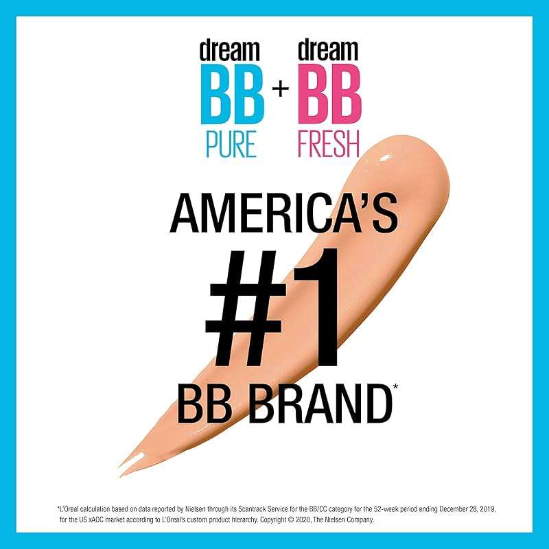 Maybelline Dream Pure Skin Clearing BB Cream, 8-in-1 Skin Perfecting Beauty Balm With 2% Salicylic Acid, Sheer Tint Coverage, Oil-Free, Light/Medium, 1 Count - Image 5