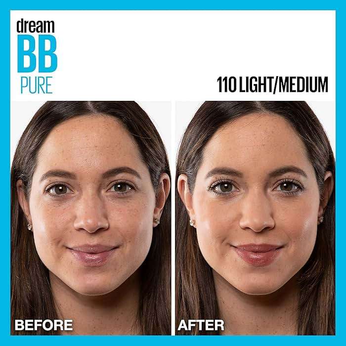 Maybelline Dream Pure Skin Clearing BB Cream, 8-in-1 Skin Perfecting Beauty Balm With 2% Salicylic Acid, Sheer Tint Coverage, Oil-Free, Light/Medium, 1 Count - Image 8